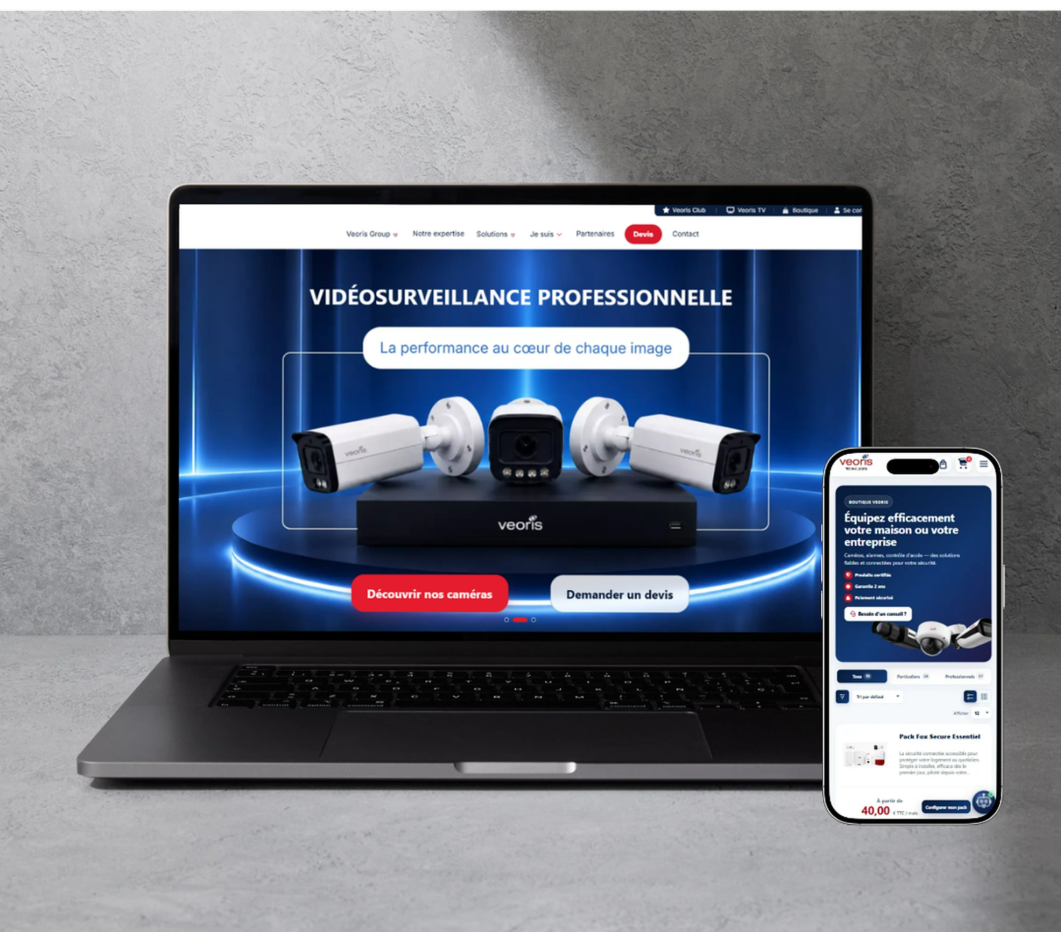 Réalisation Veoris présentée sur ordinateur et mobile